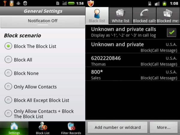 Blocking unwanted calls on Android phone