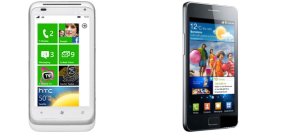 HTC Radar 4G vs. Samsung Galaxy S II