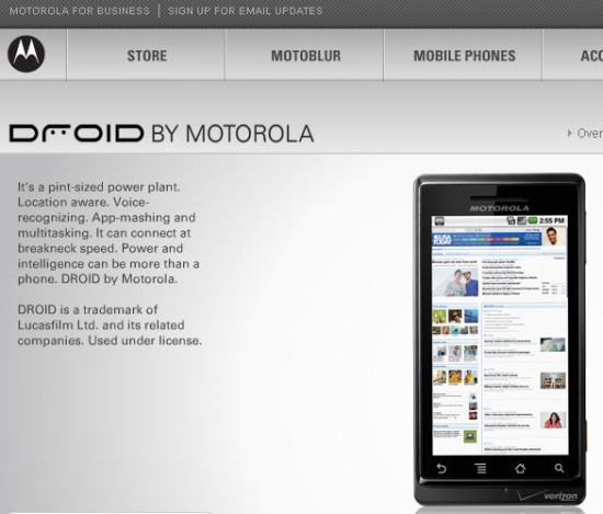 motorola droid in detail