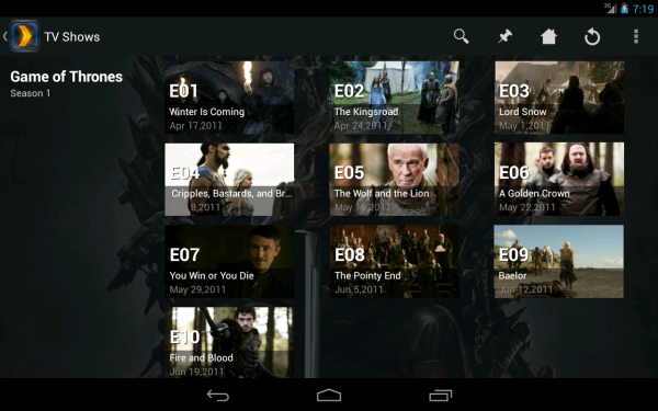 Plex Chromecast app