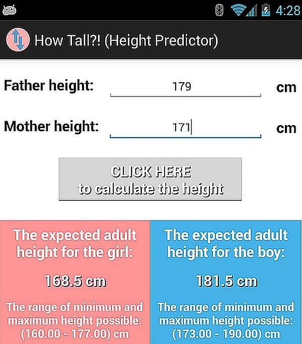 Height estimator app