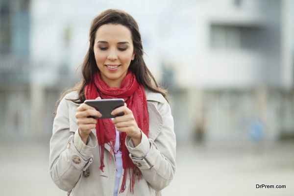 Woman using smart phone